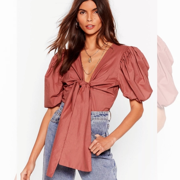 Nasty Gal Puff Sleeve Top - Picture 2 of 4